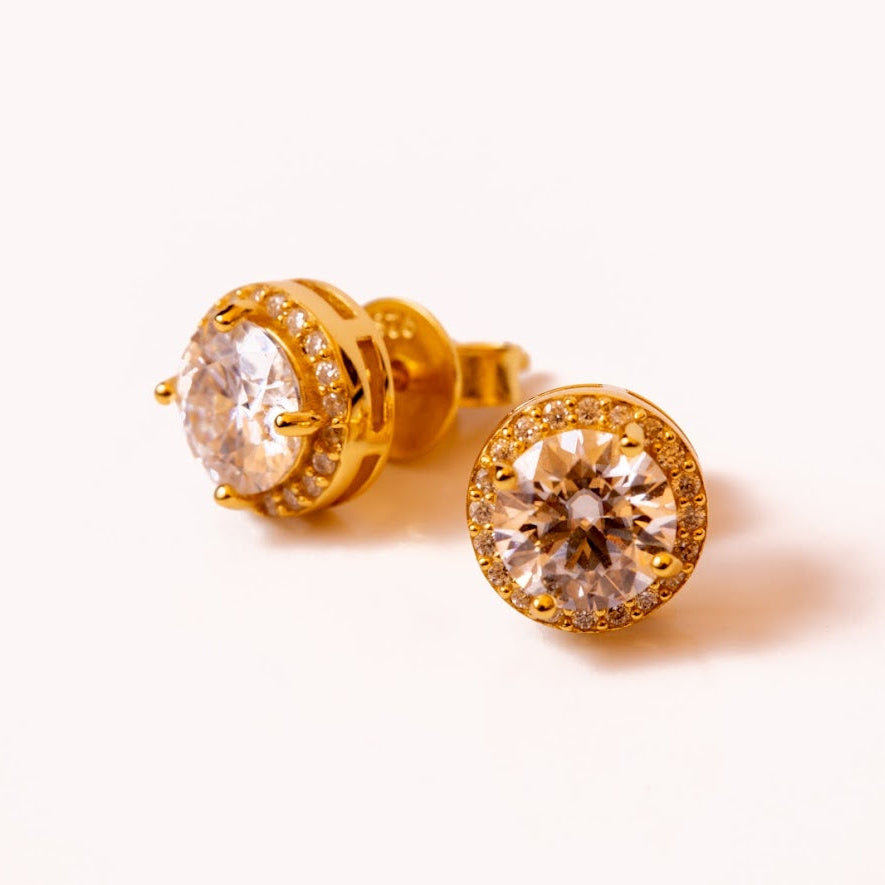 Men's 6.5mm Moissanite Stud Earring - VVS Clarity