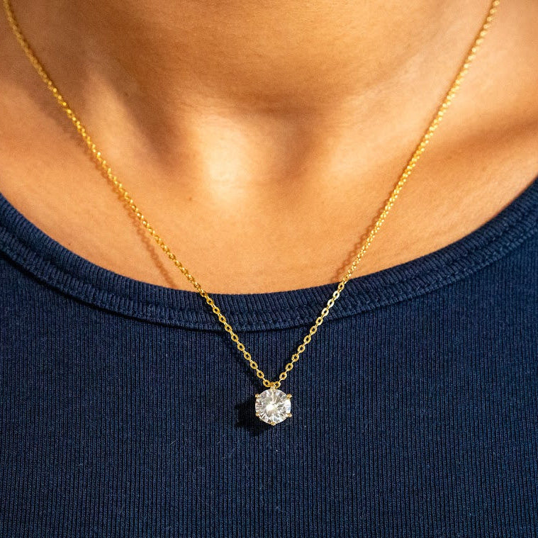 Women's 8mm Moissanite Pendant Necklace