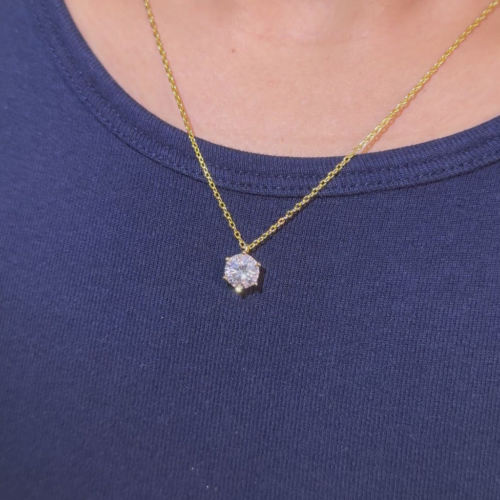 Women's 8mm Moissanite Pendant Necklace