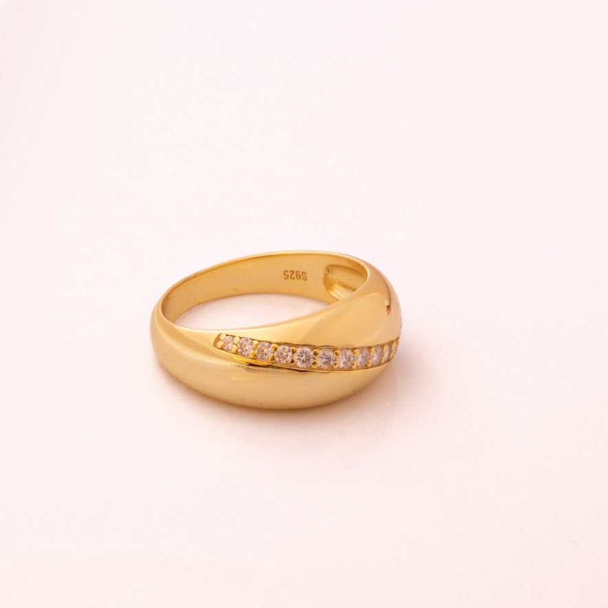 Women's Gold-Plated Moissanite Cluster Ring